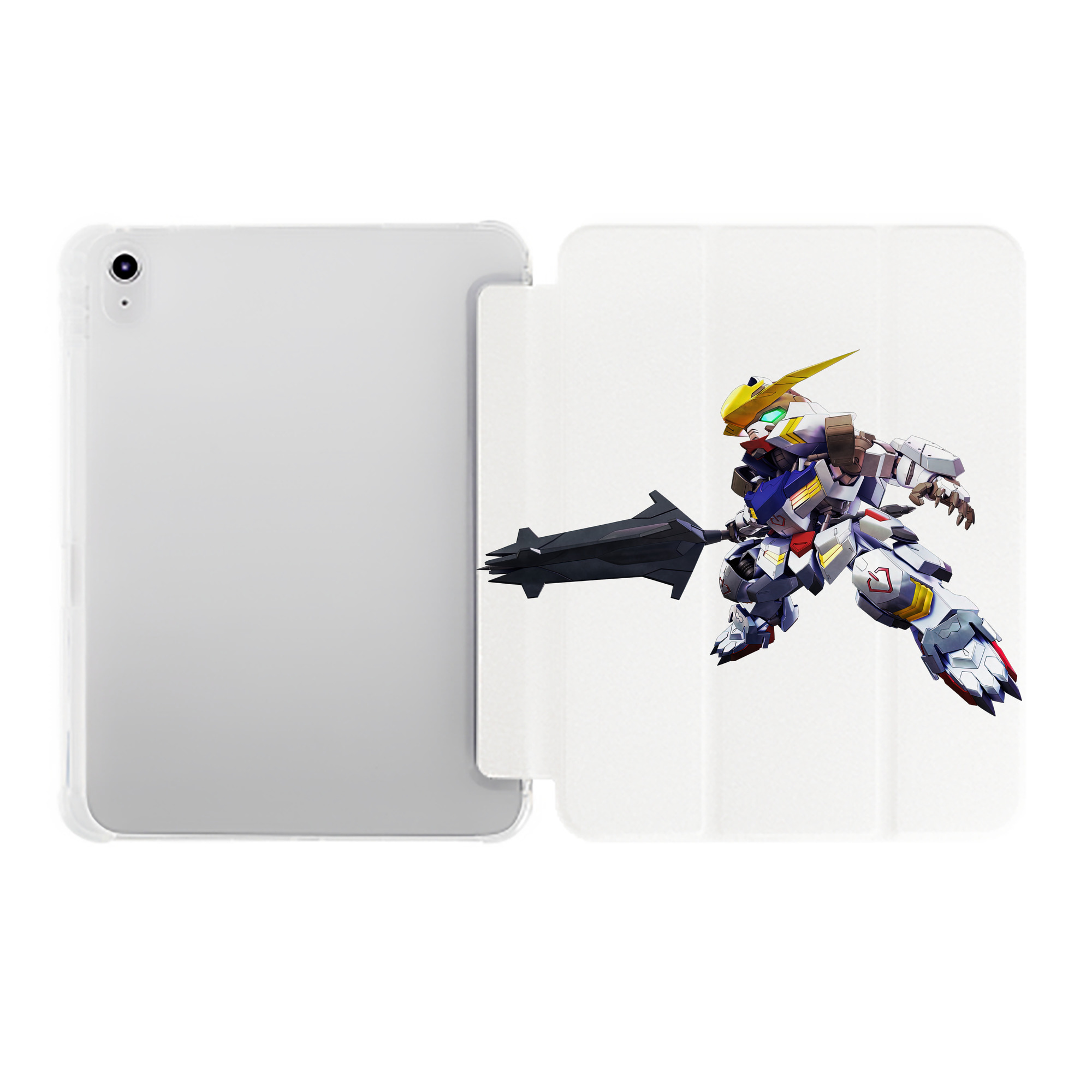（画像用） 機動戦士ガンダム Mobile Suit Gundam IPad ケース ペン収納付き 三つ折りスタンド PUレザー×シリコン 対応機種9.5/10.5/10.9インチ